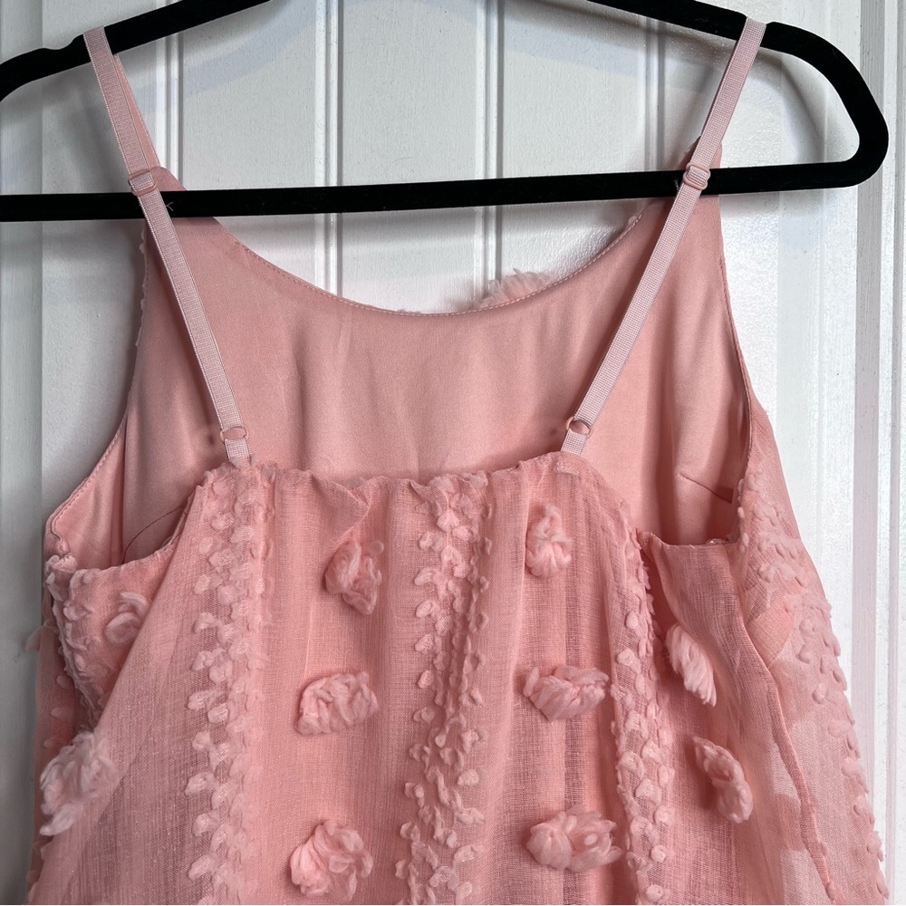 Pink Lily Women’s Textured Ruffle Adjustable Straps Mini Dress. Medium. NWOT - Picture 6 of 14